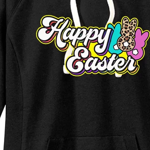 Happy Easter Bunny Leopard Rabbit Family Easter Day Egg Hunt Women's Fleece Hoodie