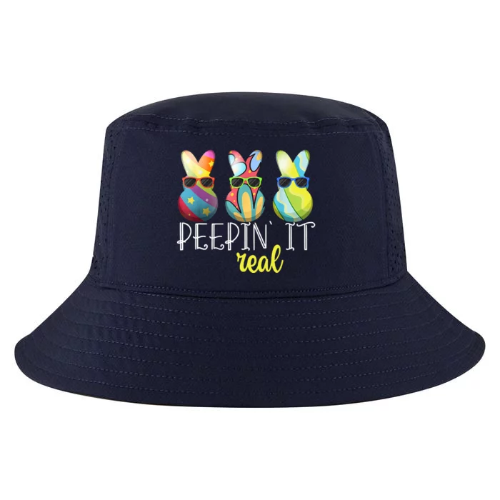 Happy Easter Bunny Egg Hunt Funny Easter Day Peepin' It Real Cool Comfort Performance Bucket Hat