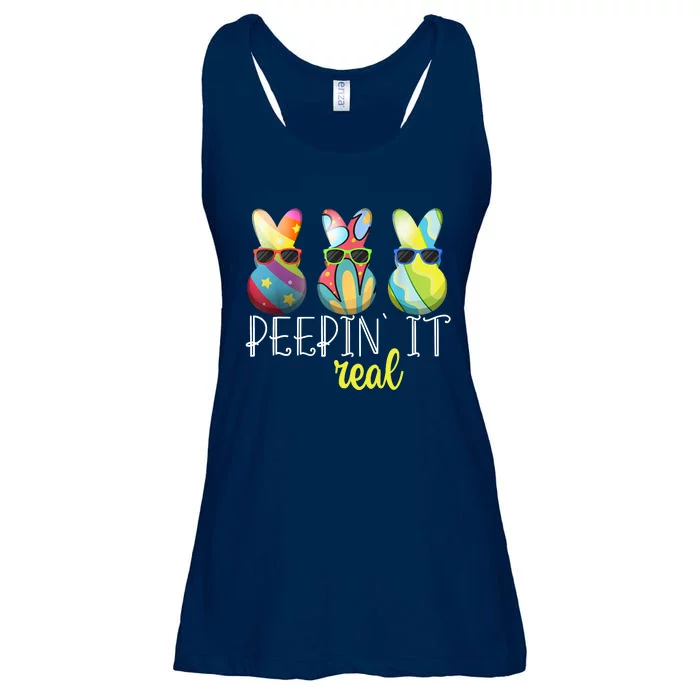 Happy Easter Bunny Egg Hunt Funny Easter Day Peepin' It Real Ladies Essential Flowy Tank