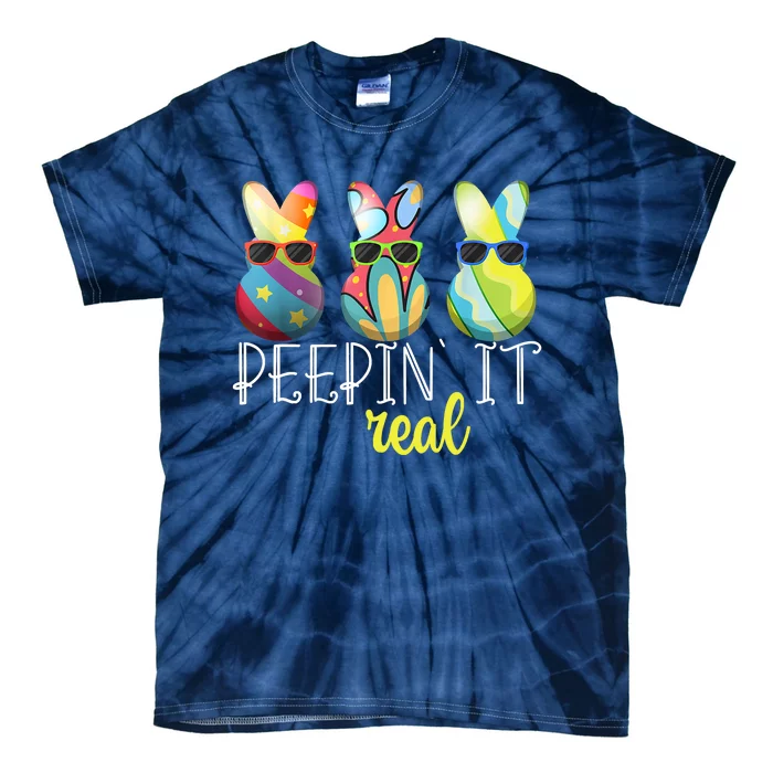 Happy Easter Bunny Egg Hunt Funny Easter Day Peepin' It Real Tie-Dye T-Shirt