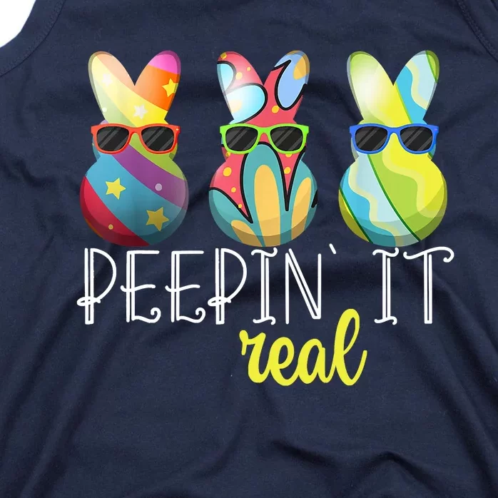 Happy Easter Bunny Egg Hunt Funny Easter Day Peepin' It Real Tank Top