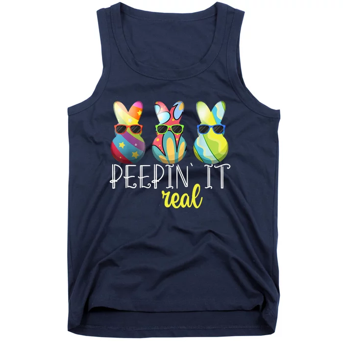 Happy Easter Bunny Egg Hunt Funny Easter Day Peepin' It Real Tank Top