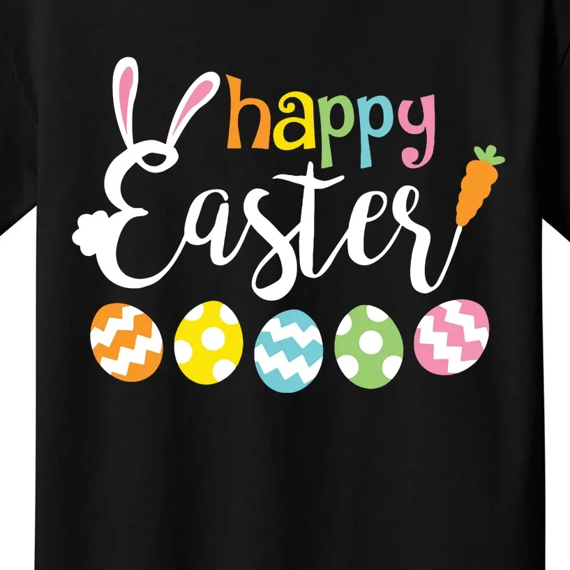 Happy Easter Bunny Rabbit Face Funny Easter Day Kids T-Shirt