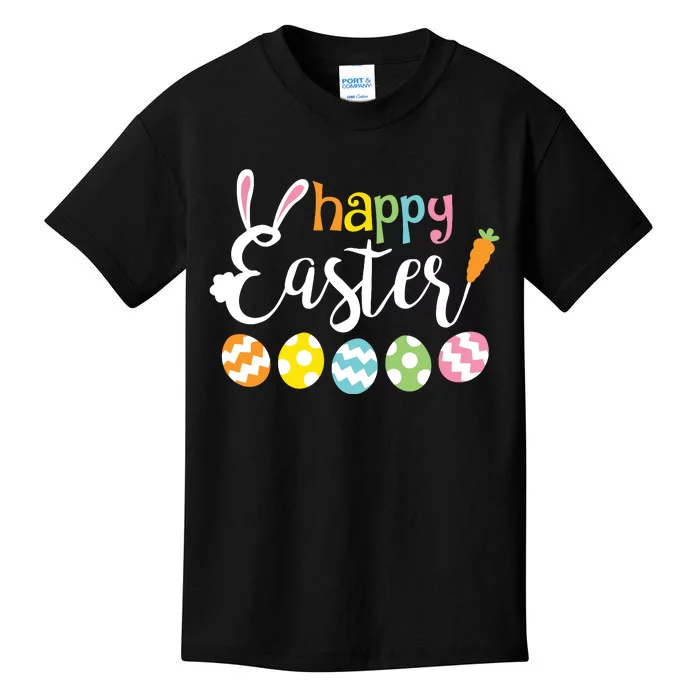 Happy Easter Bunny Rabbit Face Funny Easter Day Kids T-Shirt