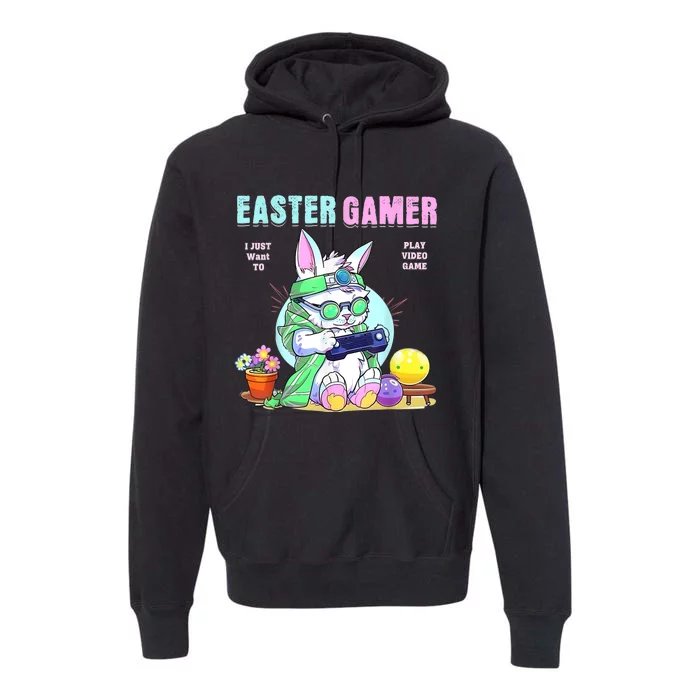 Happy Easter Bunny Funny Gamer Video Game Premium Hoodie