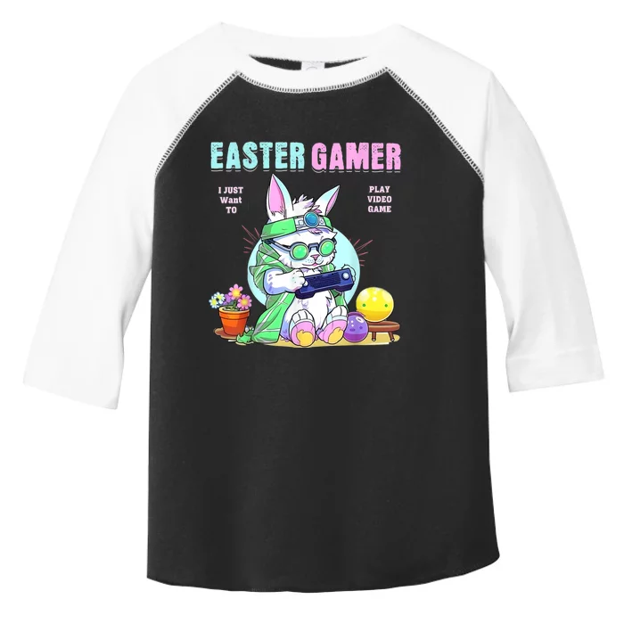 Happy Easter Bunny Funny Gamer Video Game Toddler Fine Jersey T-Shirt