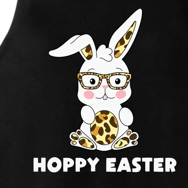 Hoppy Easter Bunny Cute Holiday Ladies Tri-Blend Wicking Tank