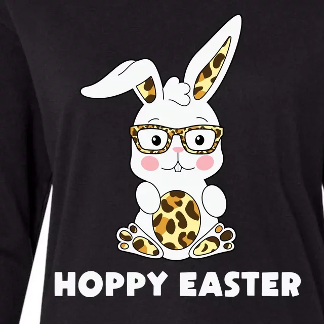 Hoppy Easter Bunny Cute Holiday Womens Cotton Relaxed Long Sleeve T-Shirt