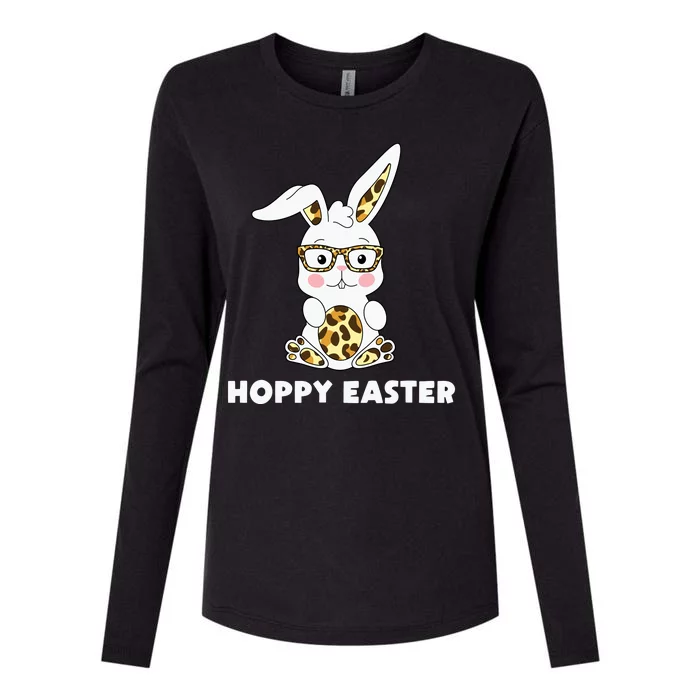 Hoppy Easter Bunny Cute Holiday Womens Cotton Relaxed Long Sleeve T-Shirt