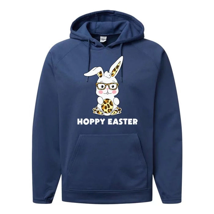 Hoppy Easter Bunny Cute Holiday Performance Fleece Hoodie