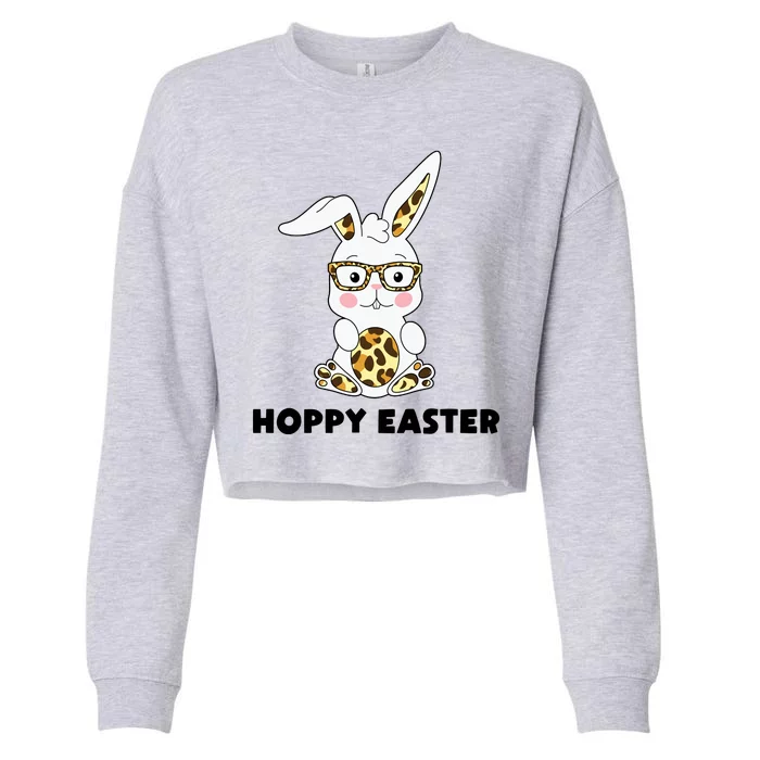 Hoppy Easter Bunny Cute Holiday Cropped Pullover Crew