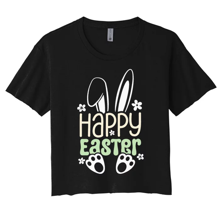 Happy Easter Bunny Cute Easter Design Women's Crop Top Tee