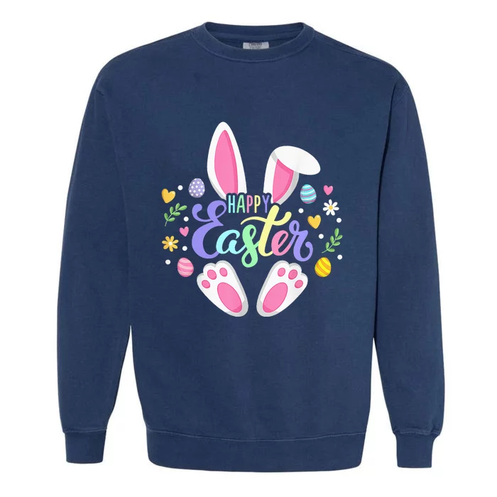 Happy Easter Bunny Easter Egg Hunt Squad Easter Family Garment-Dyed Sweatshirt