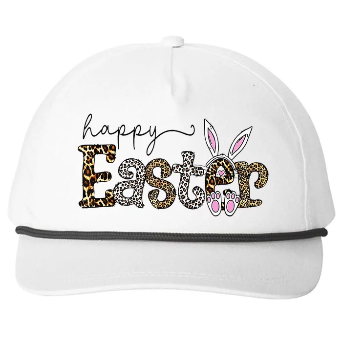 Happy Easter Bunny Rabbit Face Funny Easter Day Snapback Five-Panel Rope Hat