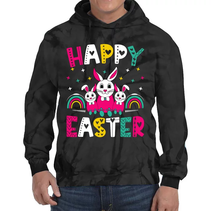 Happy Easter Bunny Easter Egg Hunt Squad Easter Day Tie Dye Hoodie