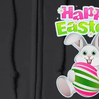 Happy Easter Bunny Rabbit Face Funny Easter Day Full Zip Hoodie