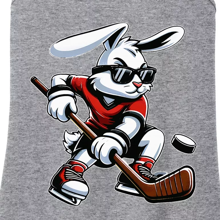 Happy Easter Bunny Playing Hockey Easter Sport Ladies Essential Tank