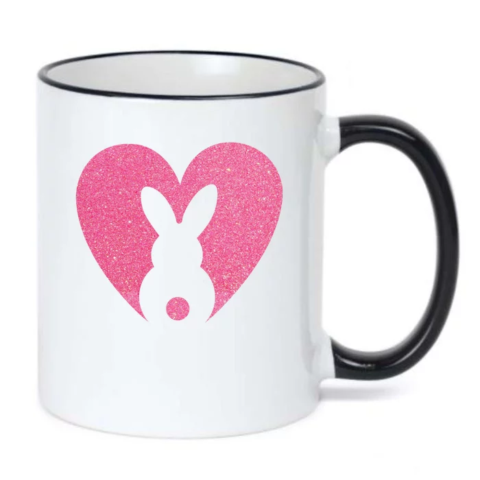 Heart Easter Bunny Black Color Changing Mug