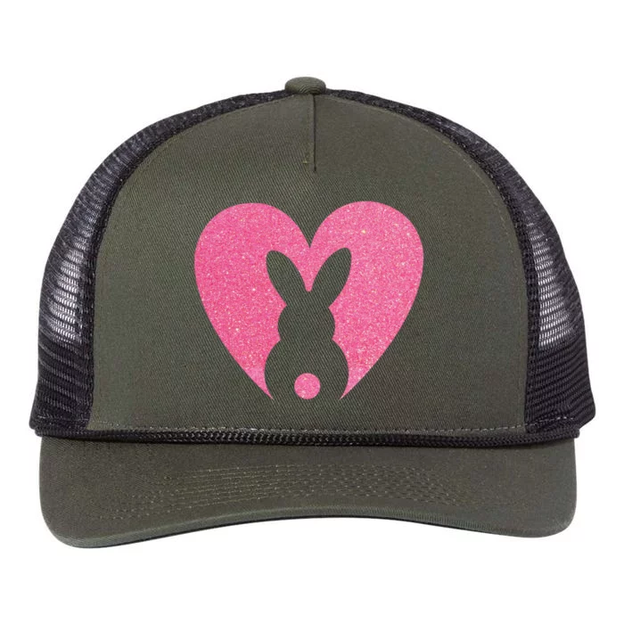 Heart Easter Bunny Retro Rope Trucker Hat Cap