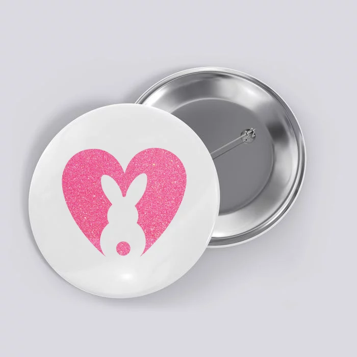 Heart Easter Bunny Button