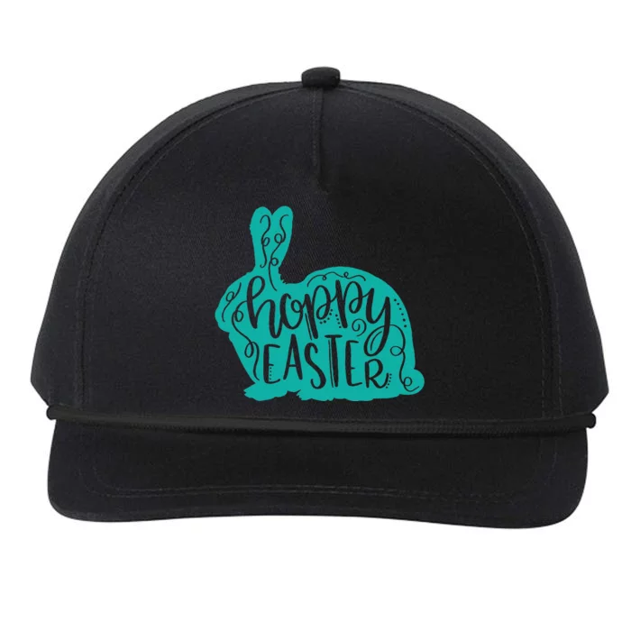 Hoppy Easter Bunny Rabbit Pretty Script Mom Teacher Snapback Five-Panel Rope Hat