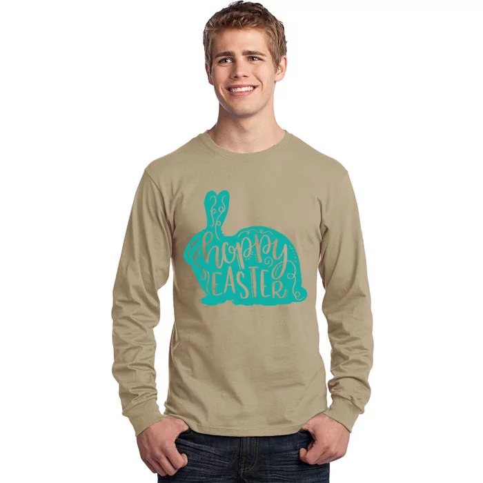 Hoppy Easter Bunny Rabbit Pretty Script Mom Teacher Tall Long Sleeve T-Shirt