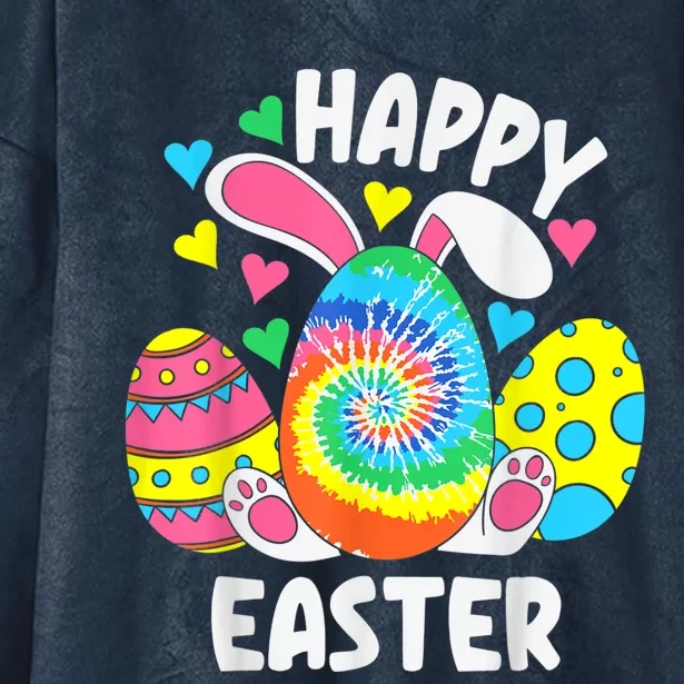 Happy Easter Bunny Rabbit Funny Easter Egg Hooded Wearable Blanket