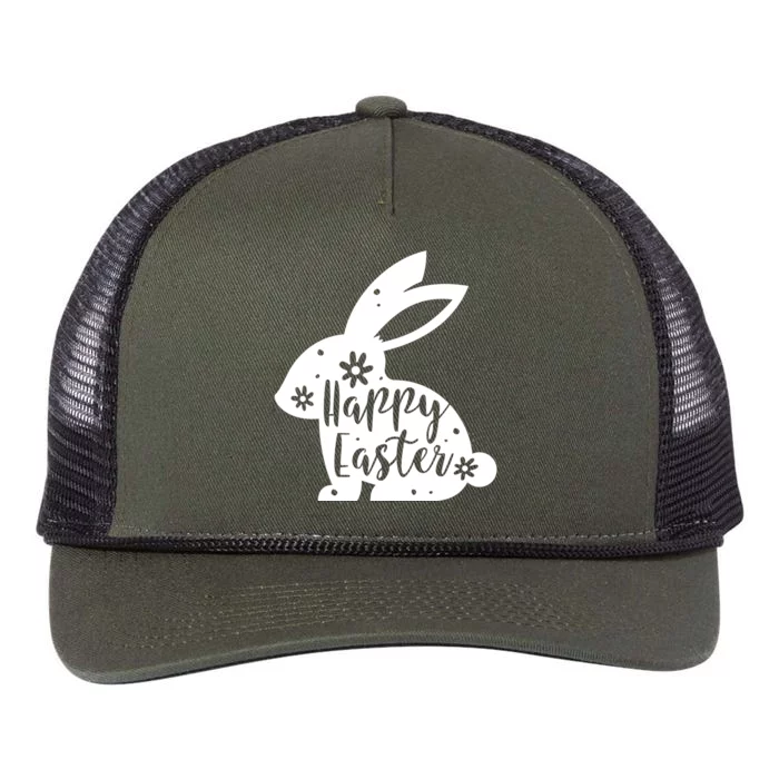 Happy Easter Bunny Gift Retro Rope Trucker Hat Cap