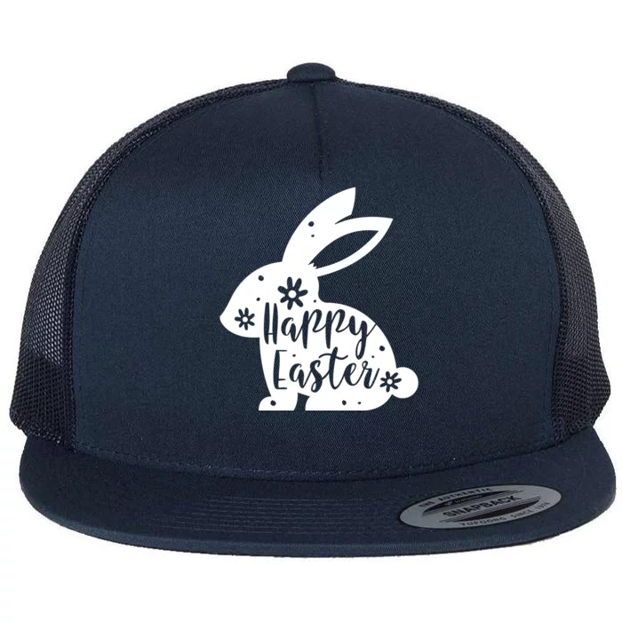 Happy Easter Bunny Gift Flat Bill Trucker Hat