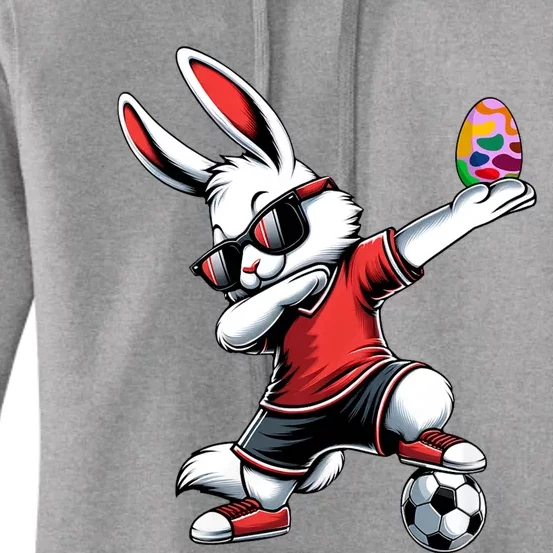 Happy Easter Bunny With Soccer Easter Sport Women's Pullover Hoodie