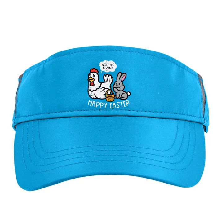 Happy Easter Bunny Chicken Not Again Adult Drive Performance Visor