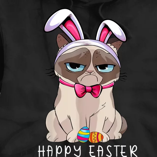 Happy Easter Bunny Funny Pajama Dress Cat Grumpy Rabbit Ears Tie Dye Hoodie