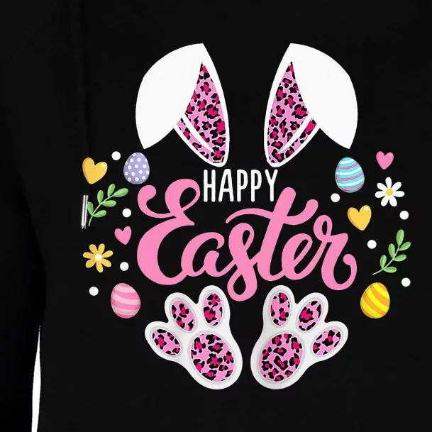 Happy Easter Bunny Leopard Easter Egg Hunt Easter Womens Funnel Neck Pullover Hood