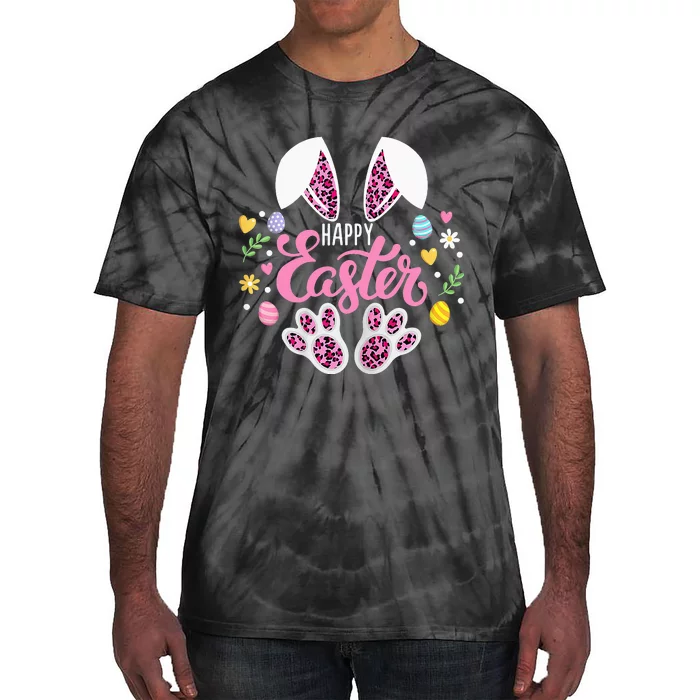 Happy Easter Bunny Leopard Easter Egg Hunt Easter Tie-Dye T-Shirt