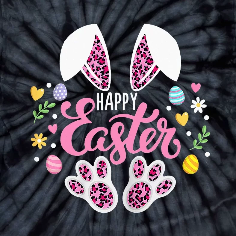 Happy Easter Bunny Leopard Easter Egg Hunt Easter Tie-Dye T-Shirt