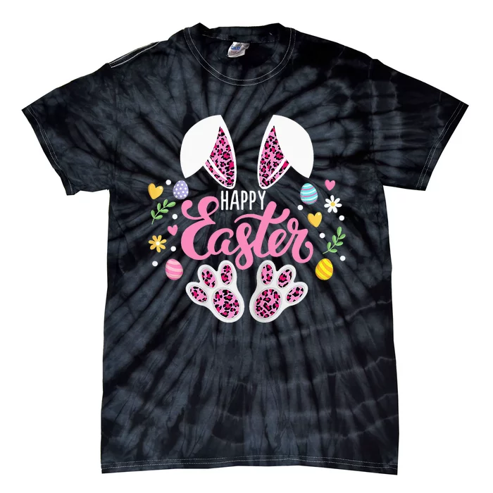 Happy Easter Bunny Leopard Easter Egg Hunt Easter Tie-Dye T-Shirt