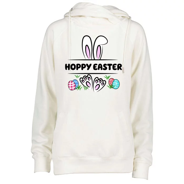 Hoppy Easter Bunny Holiday Cute Womens Funnel Neck Pullover Hood