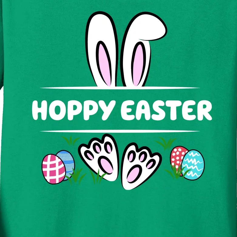 Hoppy Easter Bunny Holiday Cute Kids Long Sleeve Shirt