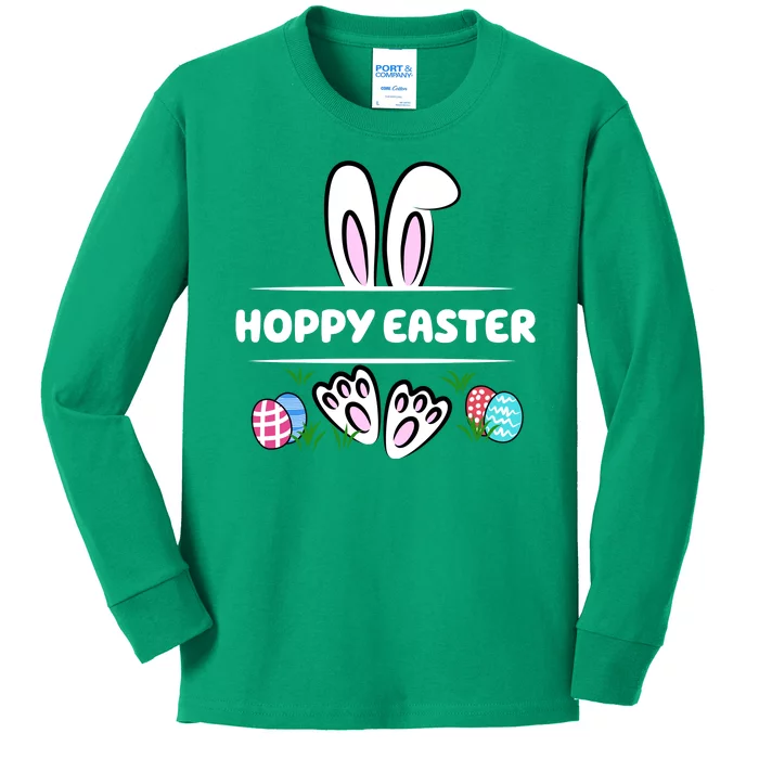 Hoppy Easter Bunny Holiday Cute Kids Long Sleeve Shirt