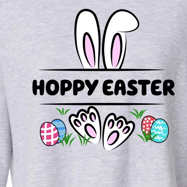 Hoppy Easter Bunny Holiday Cute Cropped Pullover Crew