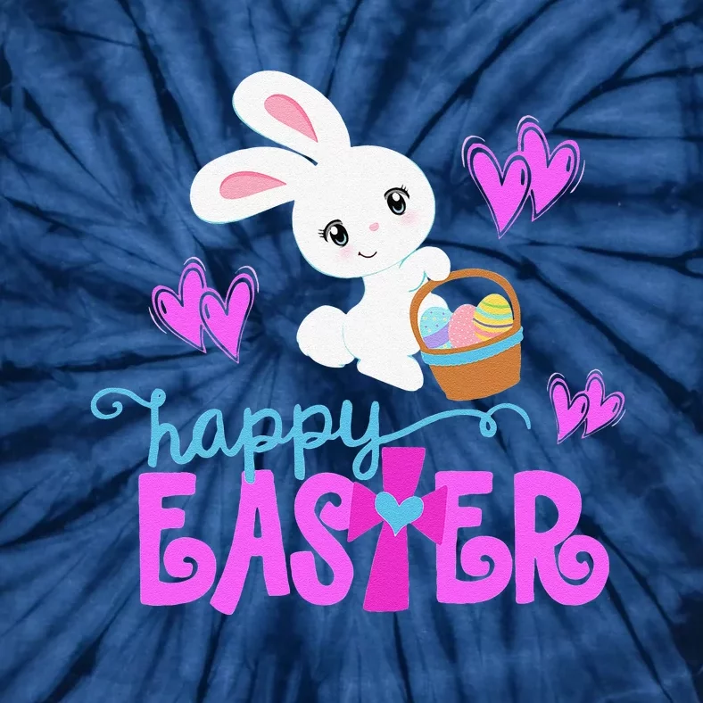 HAPPY EASTER Bunny Egg Hunt Basket Christian Tie-Dye T-Shirt