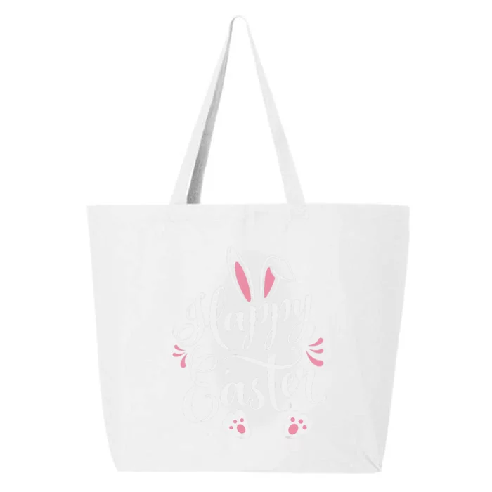 Happy Easter Bunny Rabbit Face Funny Easter Day 25L Jumbo Tote