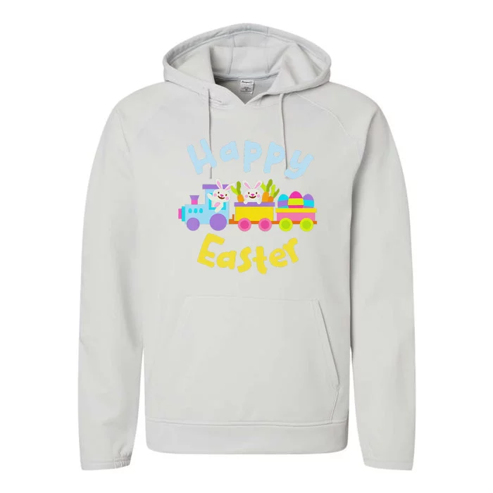 Happy Easter Bunny Train Performance Fleece Hoodie