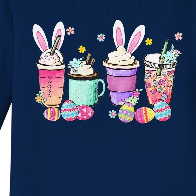 Happy Easter Bunny Coffee Mug Set Latte Easter Eggs Baby Long Sleeve Bodysuit