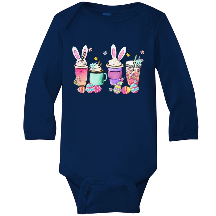 Happy Easter Bunny Coffee Mug Set Latte Easter Eggs Baby Long Sleeve Bodysuit