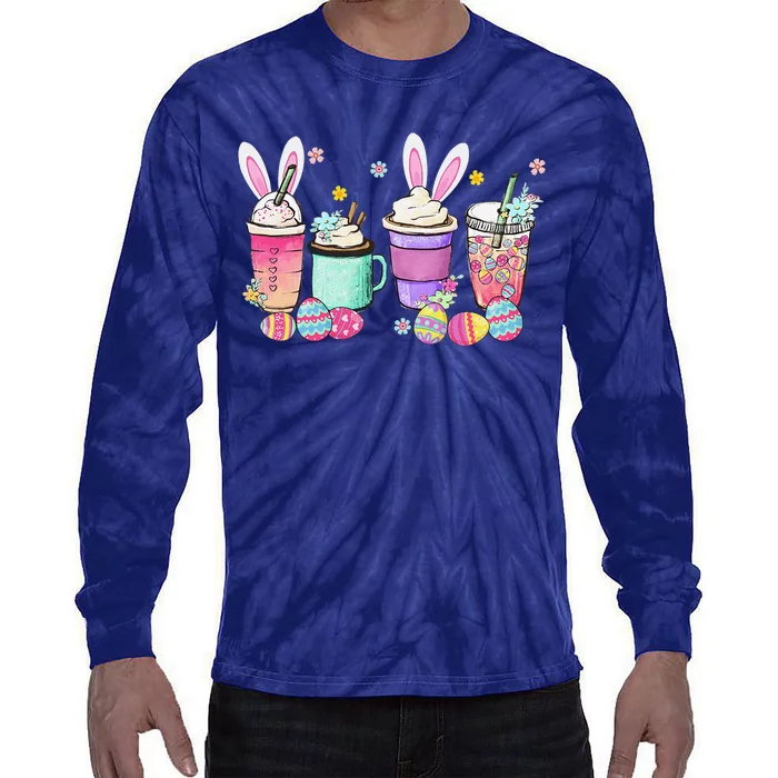 Happy Easter Bunny Coffee Mug Set Latte Easter Eggs Tie-Dye Long Sleeve Shirt