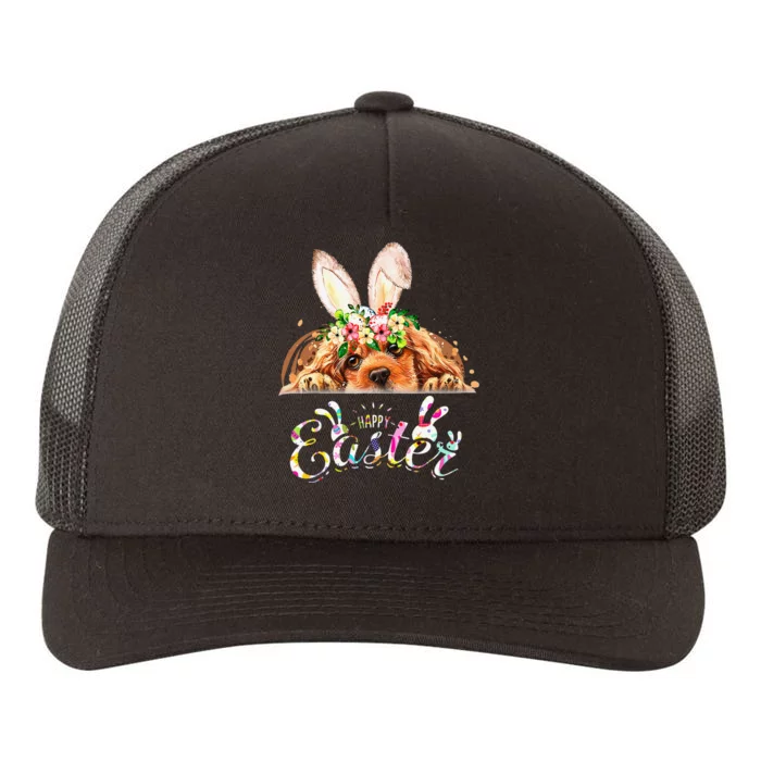 Happy Easter Bunny Cocker Spaniel Lovers Yupoong Adult 5-Panel Trucker Hat