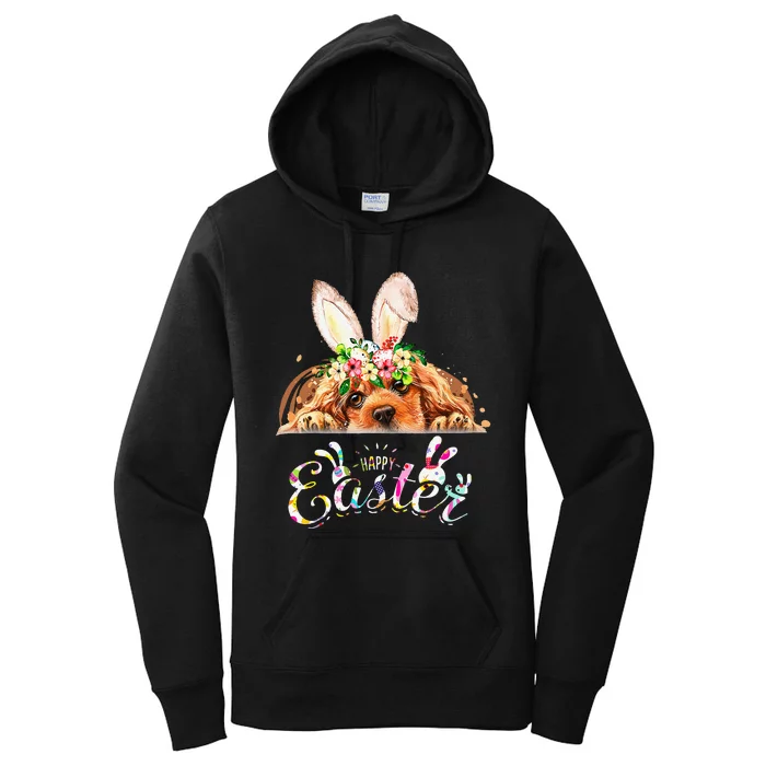 Happy Easter Bunny Cocker Spaniel Lovers Women's Pullover Hoodie