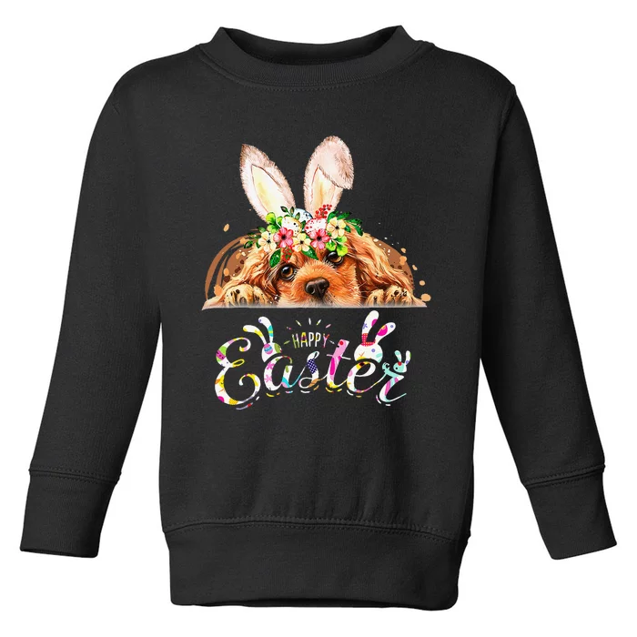 Happy Easter Bunny Cocker Spaniel Lovers Toddler Sweatshirt