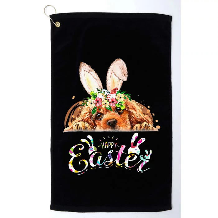 Happy Easter Bunny Cocker Spaniel Lovers Platinum Collection Golf Towel